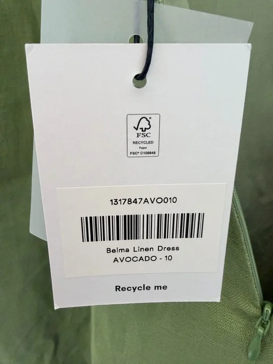 Reformation Belma Avocado Green Cutout Linen Mini Dress - Picture 9 of 10